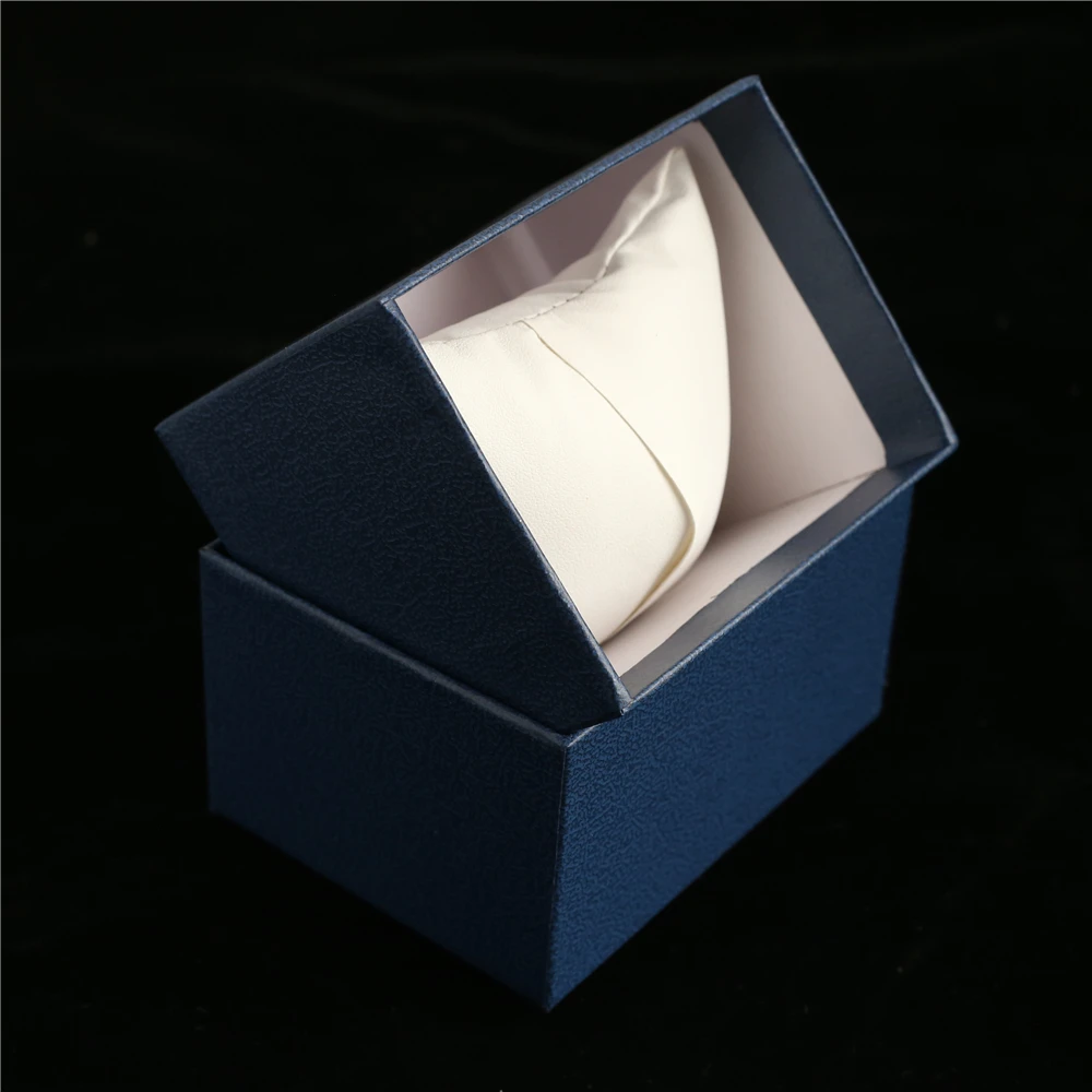 กล่องเก็บนาฬิกาลายลิ้นจี่สีน้ำเงินดำแดงสไตล์เรโทร WESTBULL กล่องใส่เครื่องประดับ กล่องโชว์สินค้า กล่องของขวัญ