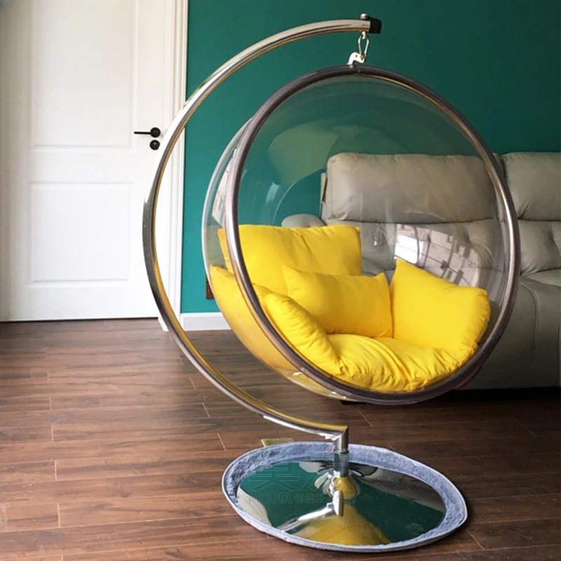 Bubble Chair Space Acrylic Hemisphere Transparent Rocking Chair Indoor Hanging Basket Shake Swing Glider Nordic