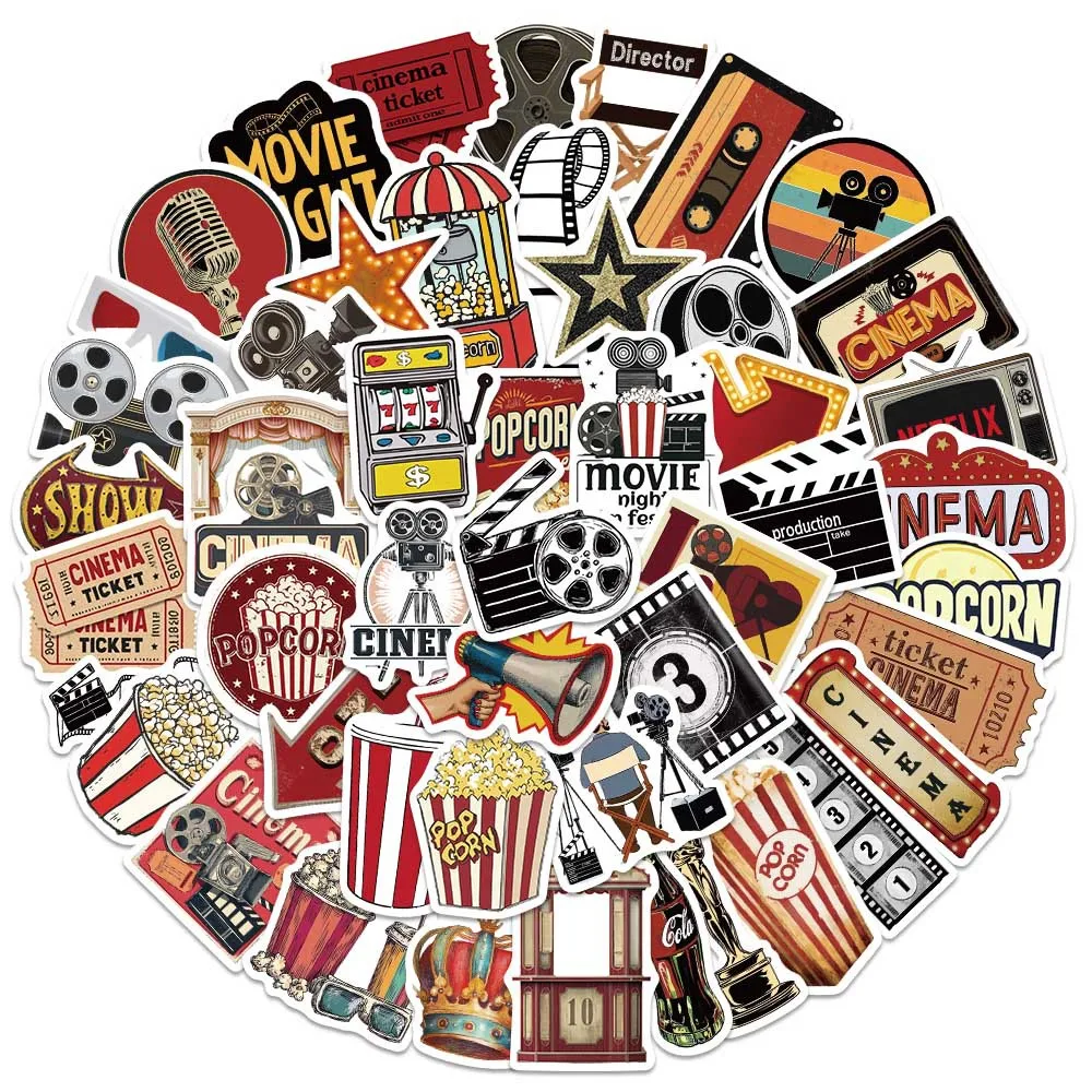 

50PCS Cartoon Retro Movie INS Style Graffiti Sticker DIY Decoration Mmobile Phone Case Notebook Water Cup Toy Gift Sticker