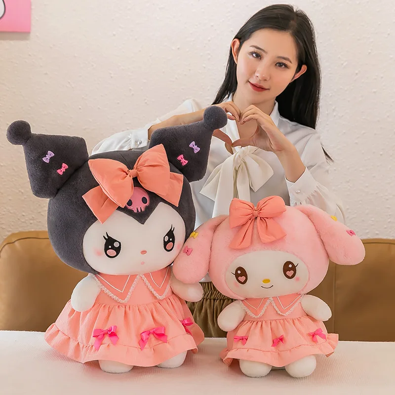 Sanrio Plush Stuffed Toys Cute Kuromi Melody Plush Dolls Plushier Soft Pillow Birthday Gifts For Girls Kawaii Sanrio Plush Dolls