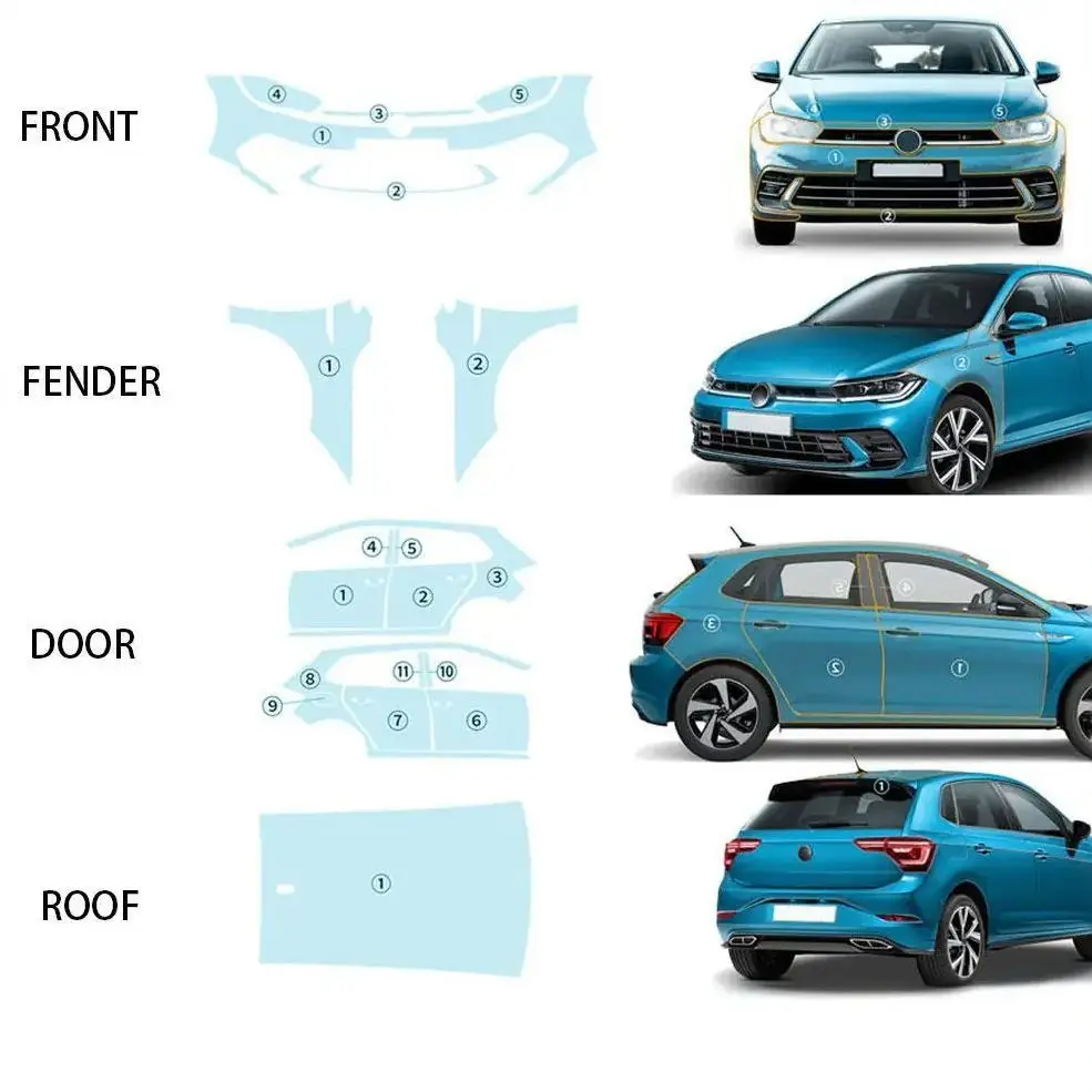 pellicola-protettiva-trasparente-opaca-pre-tagliata-ppf-tpu-per-volkswagen-polo-r-line-2021-2023-autoriparante-e-resistente-ai-graffi