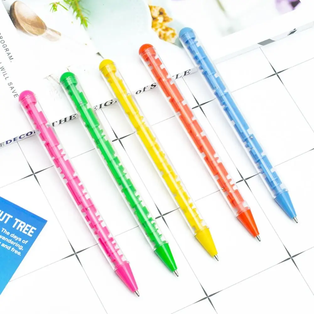 4Pcs Writing Smoothly Puzzle Ballpoint Pen Novelty Stationery Quick-Drying Maze Signature Pen Ease Tension Lovely Neutral Pen