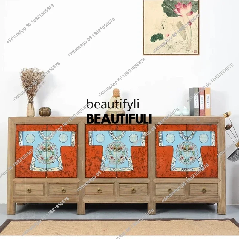 

ss8350 Новые состаренные бревна в китайском стиле, нарисованные вручную обеденные боковые крыльца, декоративный шкаф, коридор, перегородка, кабина