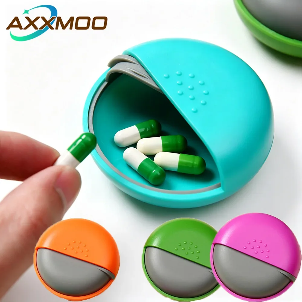Round Pill Organizer BPA , Slide Open for Meds & Supplements | Pill Organizers for Storing Not Only Pills But Also Small Items