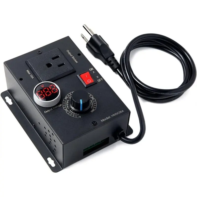 ABUI-AC Adjustable Motor Controller Single-Phase, Electronic Voltage And Speed Regulator, Stepless Temperature Controller US Plu
