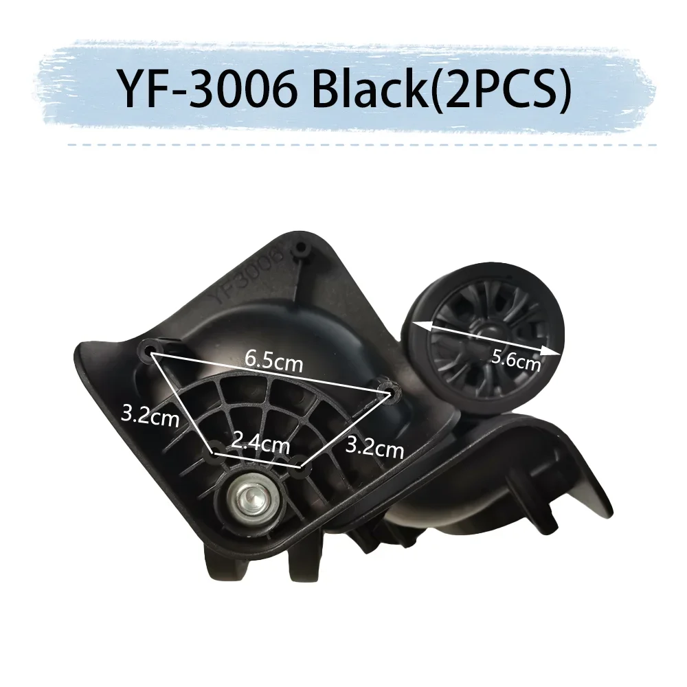 For YF-3006 Black Universal Wheel Replacement Suitcase Rotating Smooth Silent Shock Absorbing Travel Accessories Wheels Casters