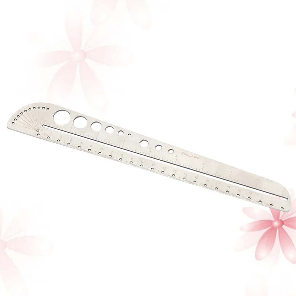

26.3cm Stainless Steel Multifunctional Ruler Scale Tool Compass Protractor Hexagon Drawing Outdoor Graphic Map Heavy Duty