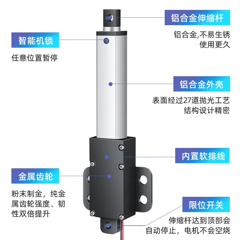 Mini Electric Push Rod Telescopic Rod 12/24v Micro DC Reciprocating Motor Linear Stroke Lifting Rod HT150