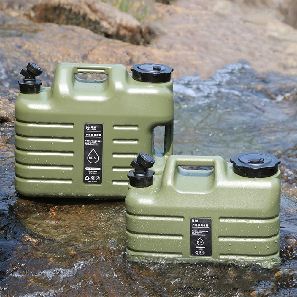 11L Outdoor Water Bin Large Capacity Portable Water Carrier with Detachable Faucet No Leakage for Camping Fishing Picnic Hiking