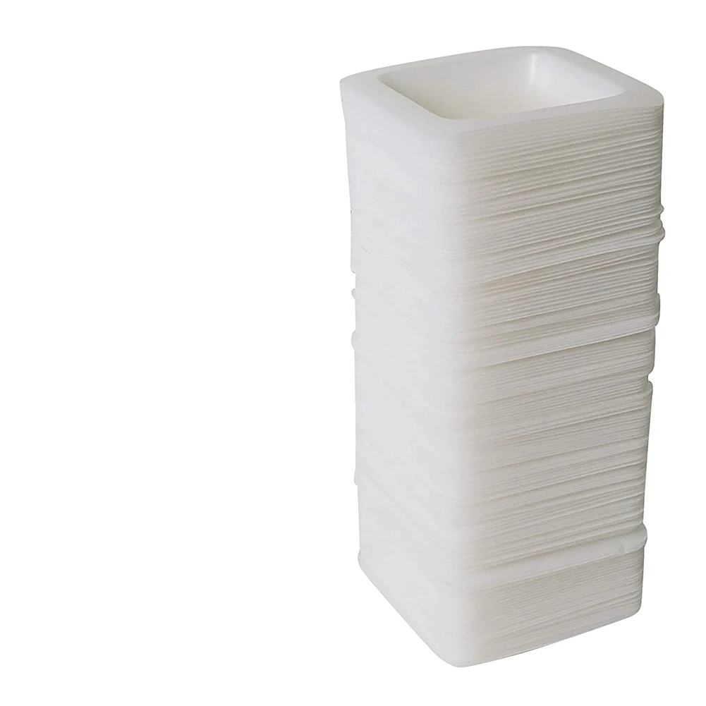 125Pcs 100Ml Weighing Boats Measuring & Mixing Powders & Liquids For Easy Pour Design Disposable Plastic Square Lab Dish
