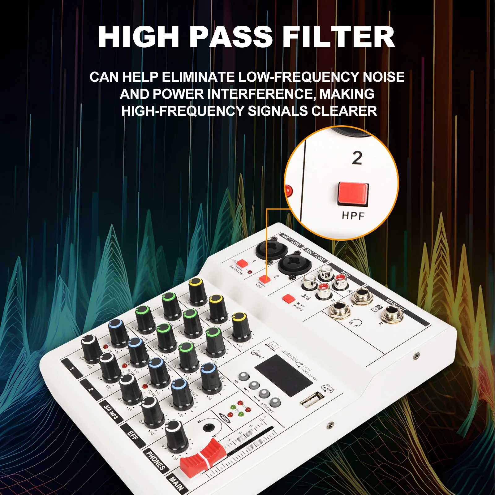 4 channel small mixer audio storage sound card Bluetooth computer home users singing computer live recording recording mixer