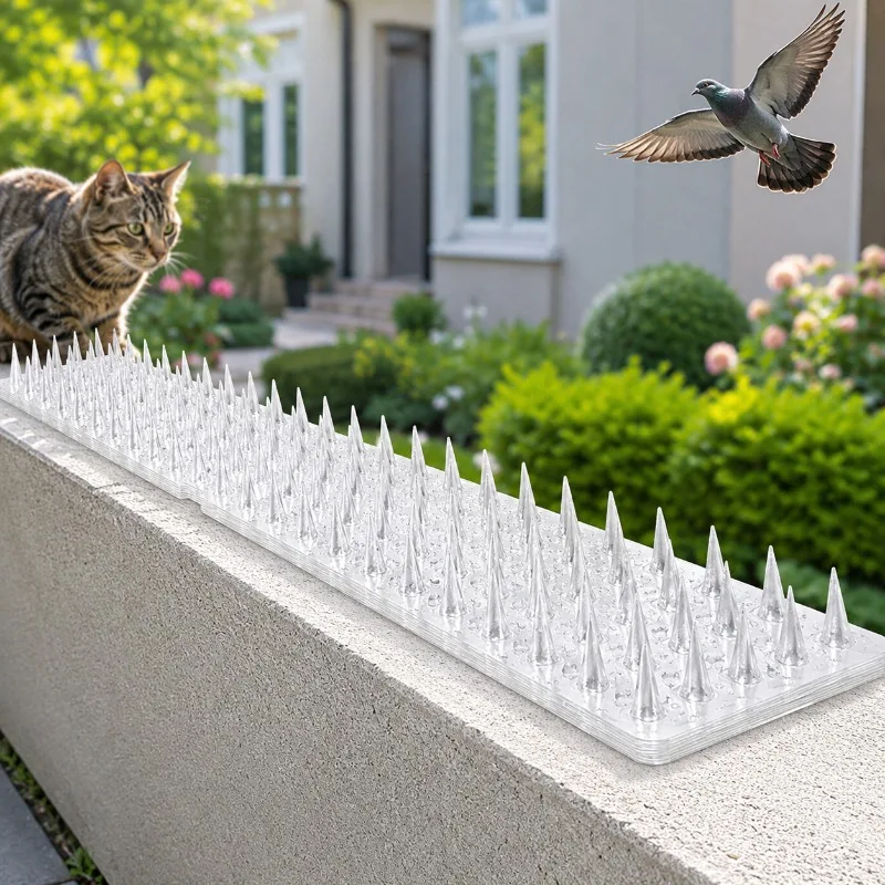 10/20/30Pcs Spikes Bird Repellent Anti-pigeon Anti-bird Pine Rat Repel Cat Plastic Garden Fence Control Transparent Spikes
