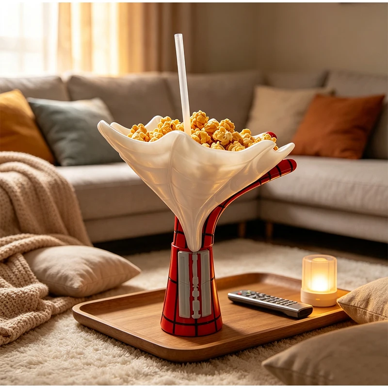 New 3d Plastic Craft Spider Hand Popcorn Bucket Drink Cup Creative Fashion Desktop Ornament Home Party Multifunctional Container