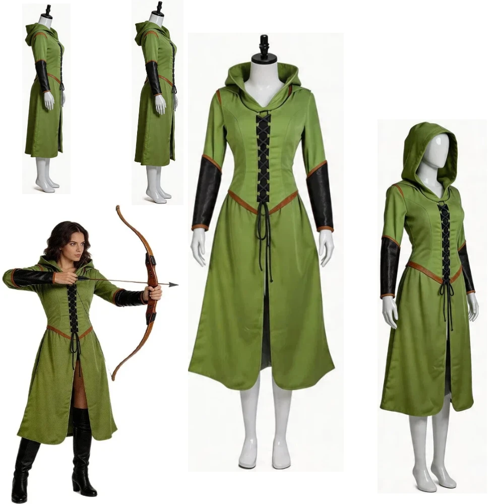 

Movie Anime Lord of The Rings Elf Princess Cosplay Cloak Hooded Coat Tauriel Full Set Halloween Carnival Role Play Stage Costume