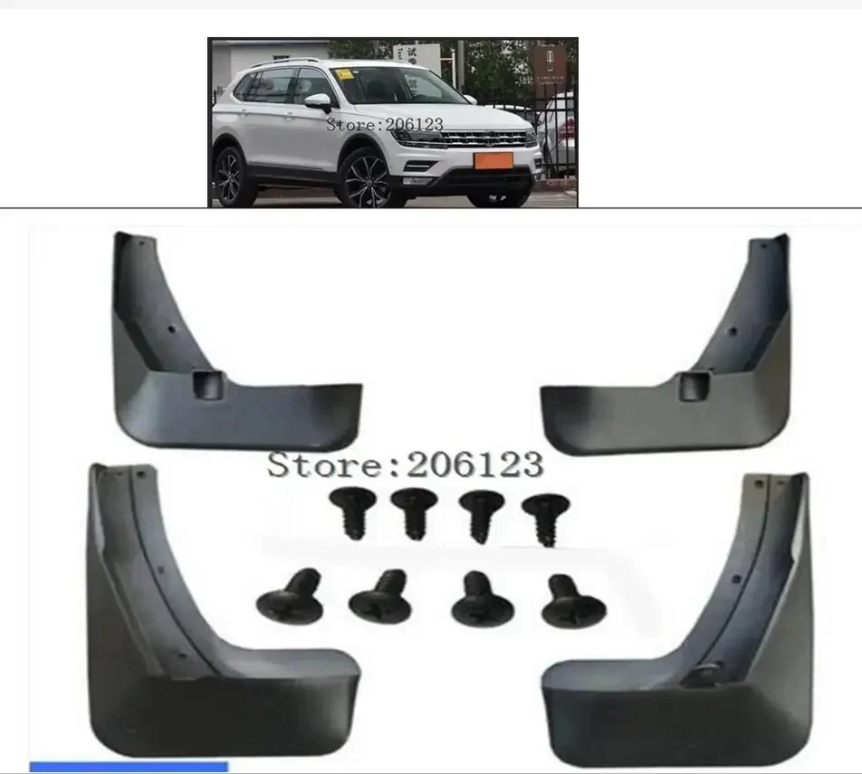 

Set Molded Mud Flaps For VW Tiguan 2 Mk2 2016 2017 2018 Mudflaps Splash Guards Front Rear Mud Flap Mudguards Fender Kit