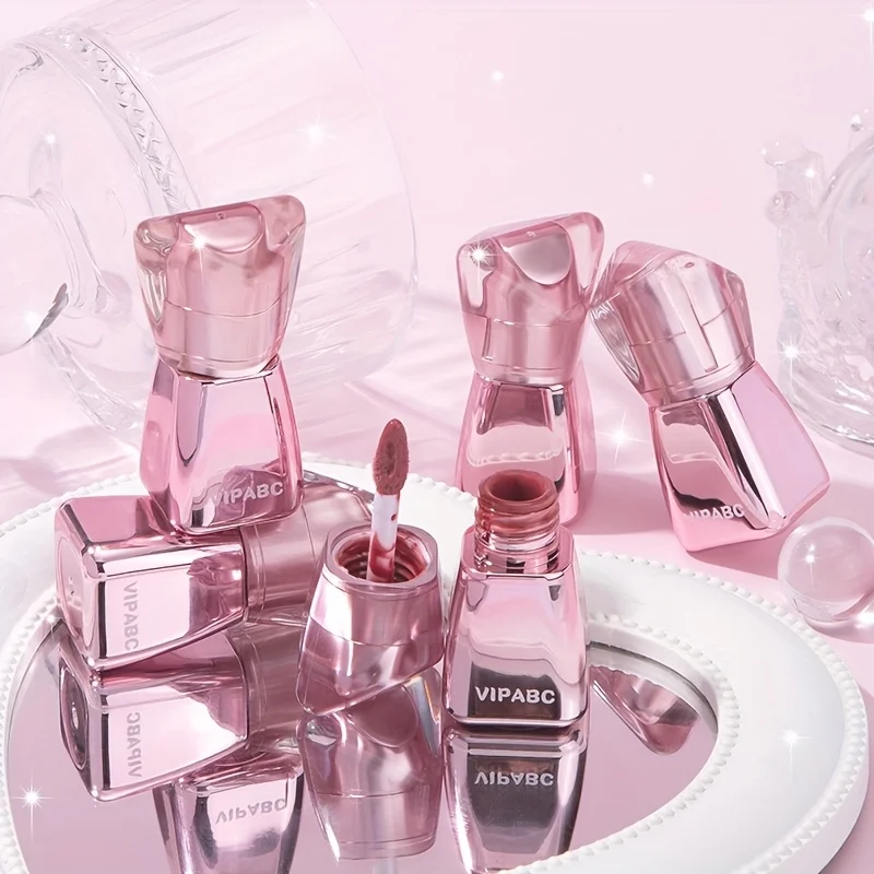 6 Set Hydrating Mirror Glass Lip Gloss, Smooth Clear Natural Finish Suitable for Daily Bare Face, Brightens Complexion; Includes Matte Lip Cream & Liquid Lip Balm Infused with Softening Hyaluronic Acid, Light Texture Non-sticky Lip Tint