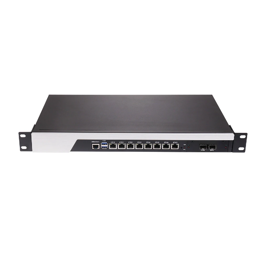 HUNSN Firewall,VPN,19 Inch 1U Rackmount Network Intel core i3/i5/i7,RS44,Appliance,Mikrotik,pFsense,OPNsense,8xLAN,2xSFP+