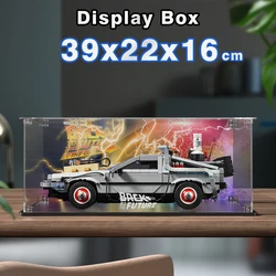 Acrylic Display Box for Lego 10300 Back to the Future Time Machine Dustproof Clear Display Case (Lego Set not Included）