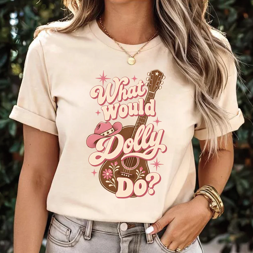 What Would Dolly Do T-shirt Country Guitar Cowboy Hat Tshirt Cowgirls Shirt Unisex Long Sleeve Tops Funny Country Music Gift