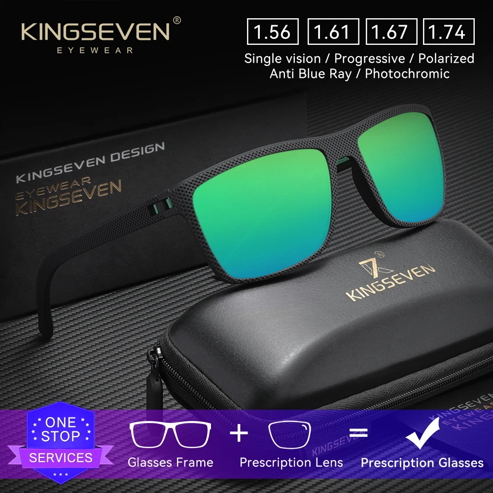 KINGSEVEN القيادة عدسة بصرية النظارات الشمسية الرجال النساء وصفة طبية قصر النظر مد البصر النظارات التقدمية السفر النظارات العصرية