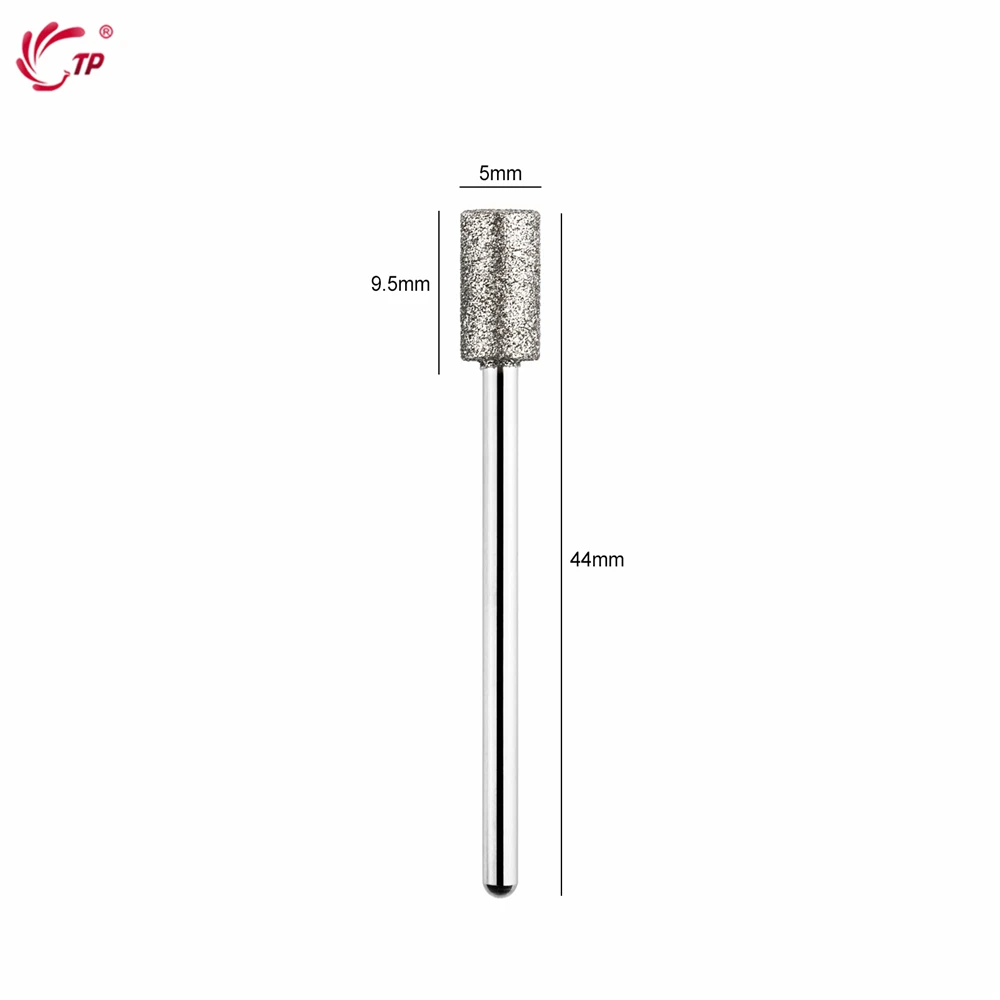 TP 2 pièces forets à ongles diamant 5*9.5mm foret à cuticules russe perceuse de manucure électrique fraise rotative accessoires pour ongles