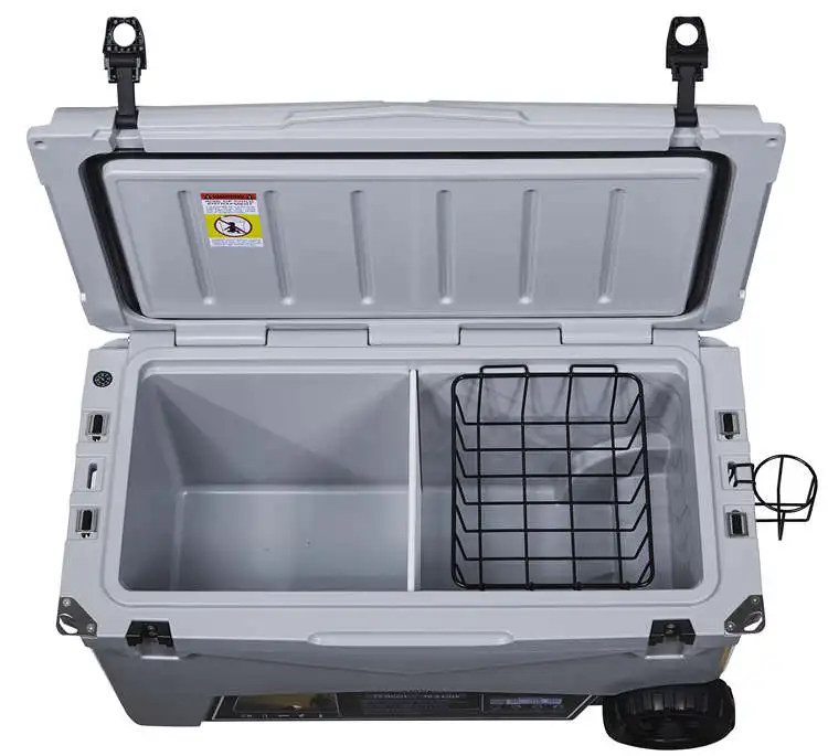 Kuer 70 qt قابل للقفل معزول مربع الجليد الصدر Rotomolded حقن مصبوب برودة مع مقابض حمل صندوق تبريد