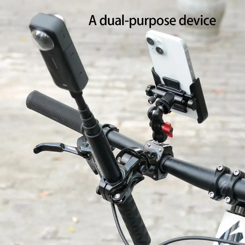Adjustable Tube Clamp Mount With Selfie And Phone Holder For Stable Bike Riding Photography And Outdoor Shots F19E