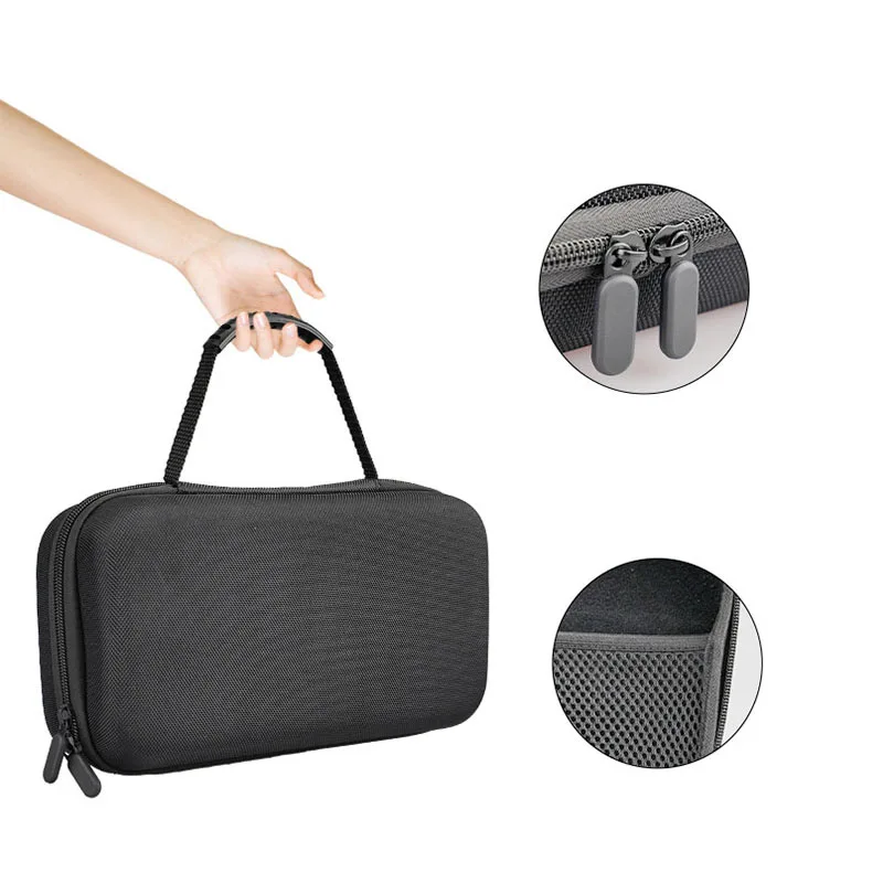 Double Microphones Storage Bag Shockproof Large-capacity Carrying Case Bag +Foam Mini Mic Hood for Travel Camping Business Trip