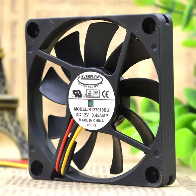 

New For EVERFLOW R127010BU 12V 0.45A 7CM 7010 High Air Volume Mute Cooling Fan