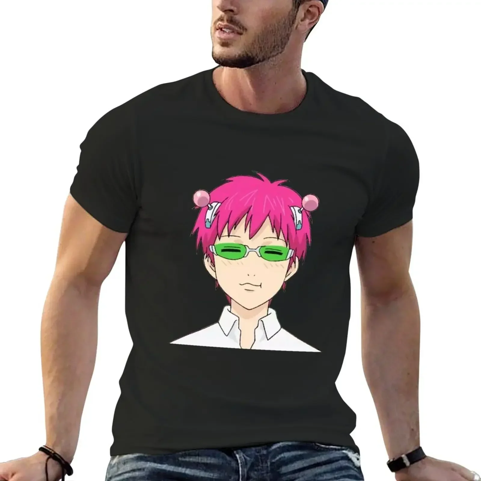 Kusuo Saiki T-Shirt anime plus sizes Short sleeve tee workout shirts for men