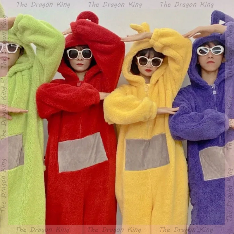 Teletubbies Kawaii الإبداعية الكرتون منامة للبالغين والأطفال الذكور/الإناث عيد الميلاد الترفيه ارتداء مريحة النوم دعوى