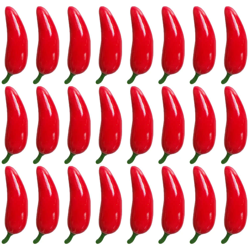 

100Pcs Simulated Chili Peppers False Vegetables Home Decor Farmhouse Accessories Lively Atmosphere Artificial Chili
