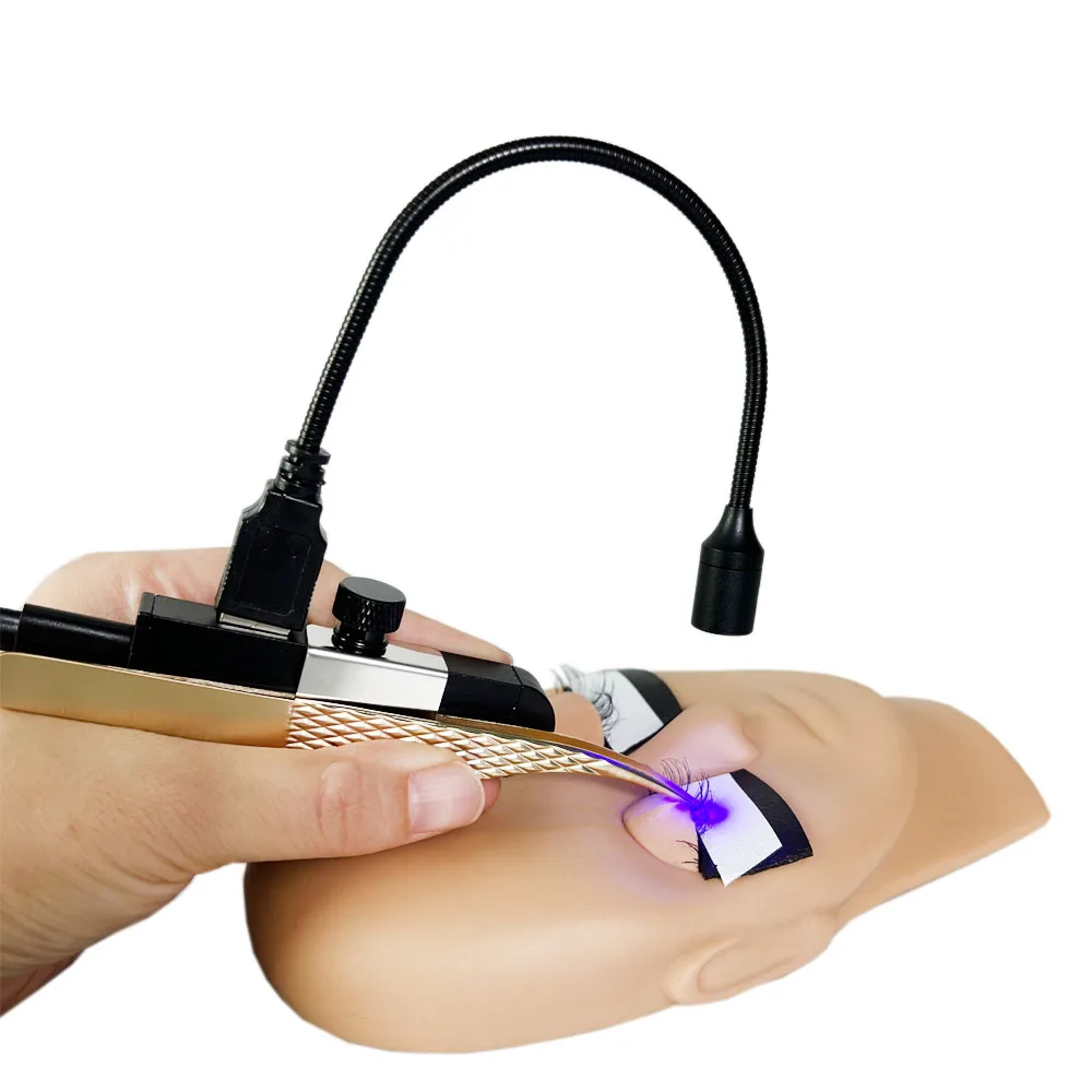 

2025 New Model Uv Led Eyelash Tweezers Lamp led Uv Curing Light Tweezers with Replaceable Lamp Cap