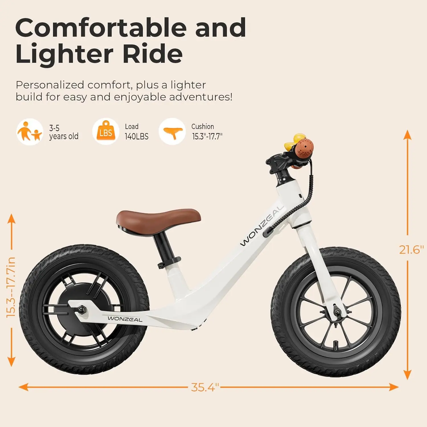 Electric Balance Bike for Kids, Kids Balance Bike for KidsAges 3-5,150W Toddler Balance Bikes with12 inch Pneumatic Tire, Adjust