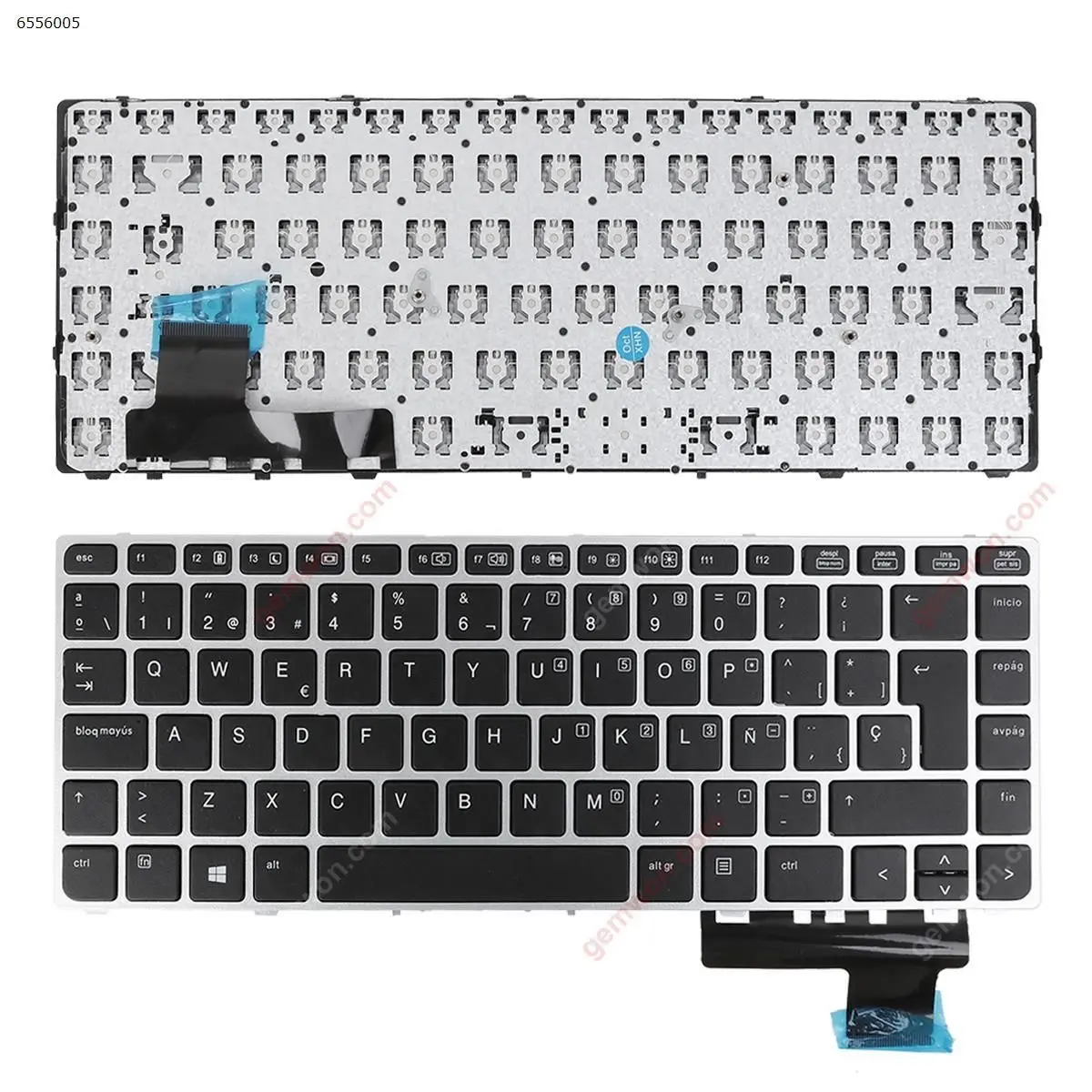 

SP Laptop Keyboard for HP EliteBook Folio 9470M 9470 9480 9480M Silver Frame Black