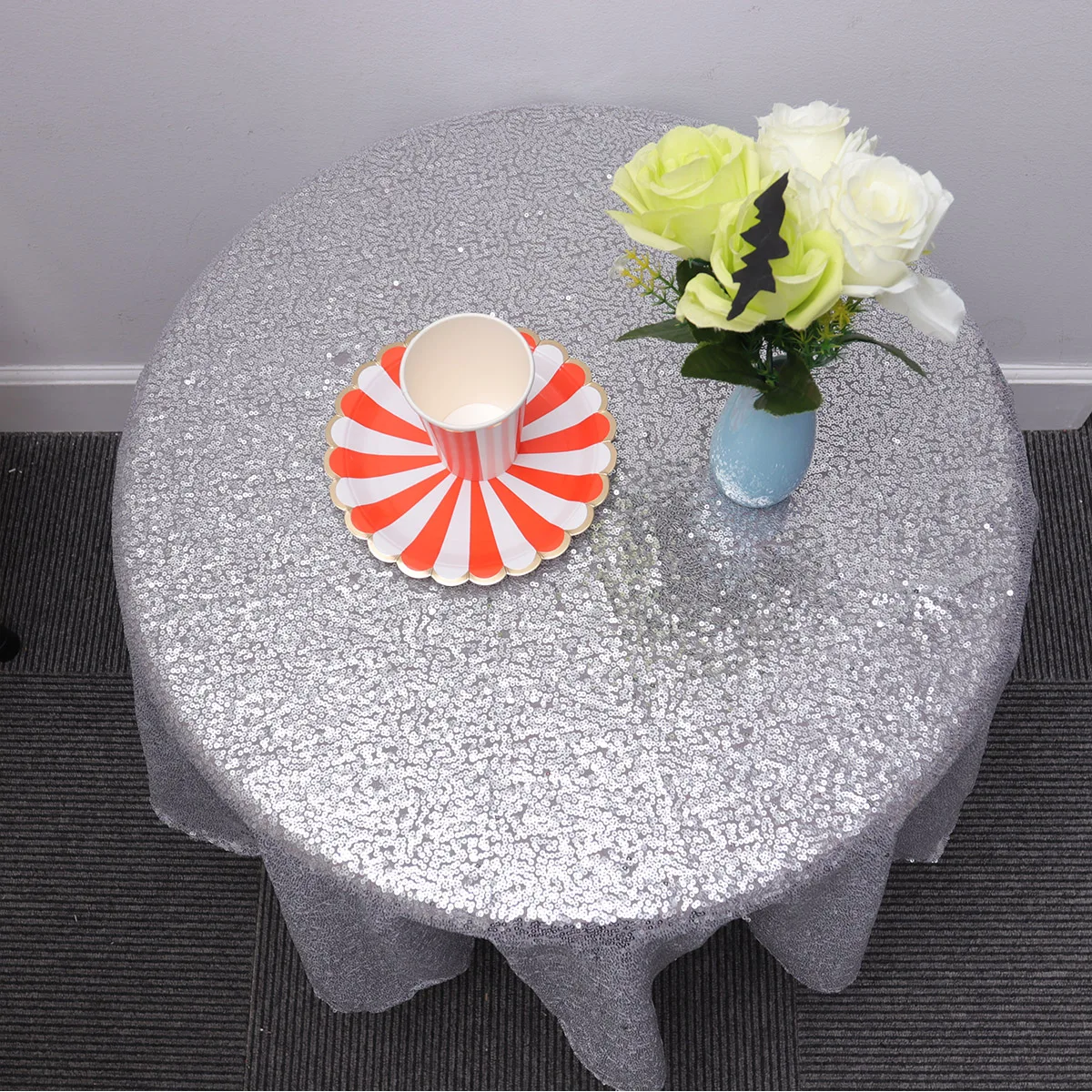 

Sequin Tablecloth Gold Wedding Decor Quinceanera Reception Round Tablecloths Runner 80x120 Elegant Banquet Party Sequin Cover