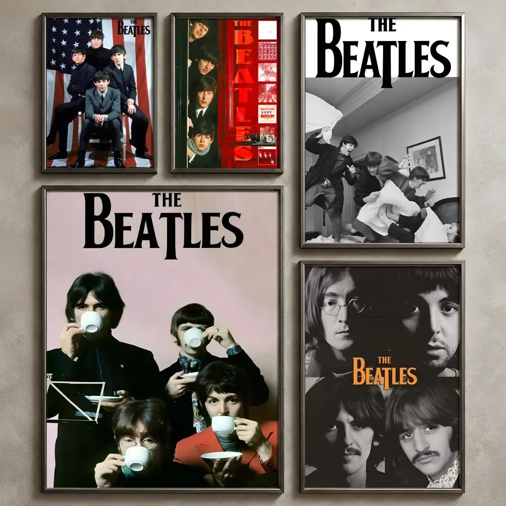 Band T-The Beatles-s Poster Vintage Self Adhesive PP Wall Art Home Bar Bedroom Decor Gift
