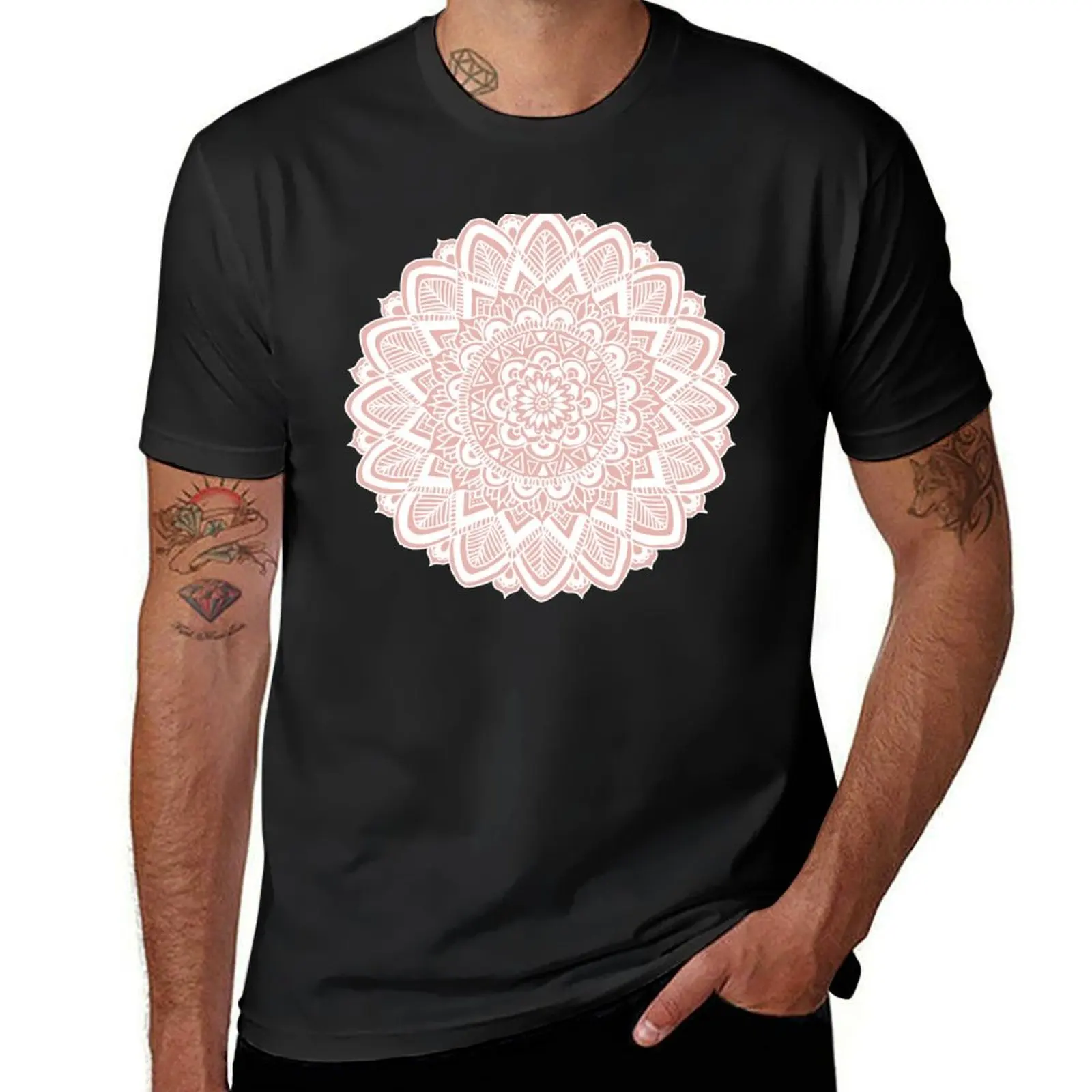 

Pink Boho Mandala T-Shirt T-shirts man man clothes summer tops summer top Short sleeve tee men