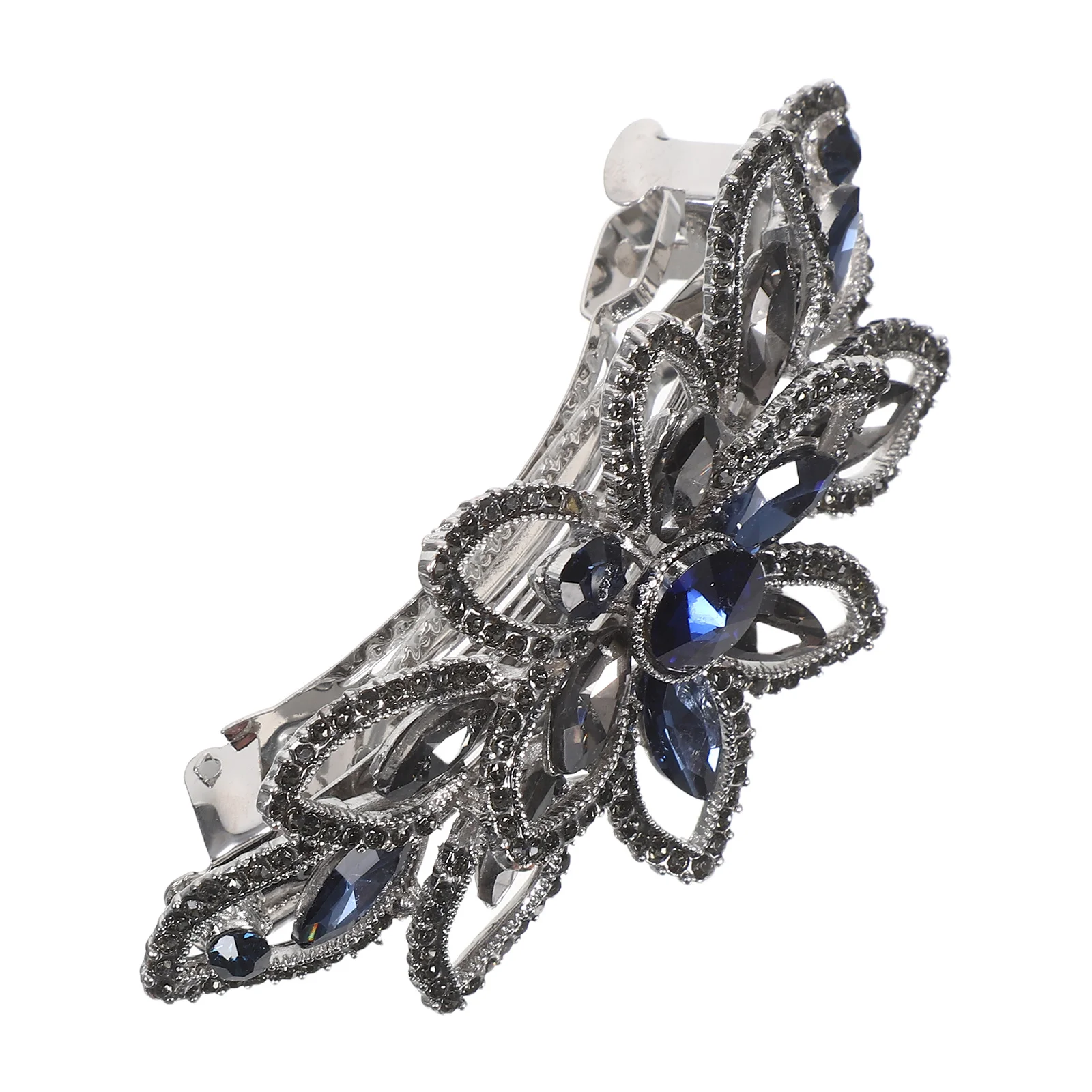 مشبك شعر أنيق على شكل زهرة من حجر الراين للنساء آلية ربيعية آمنة ومشابك معدنية متينة وإكسسوارات أنيقة للمناسبات الخاصة #4