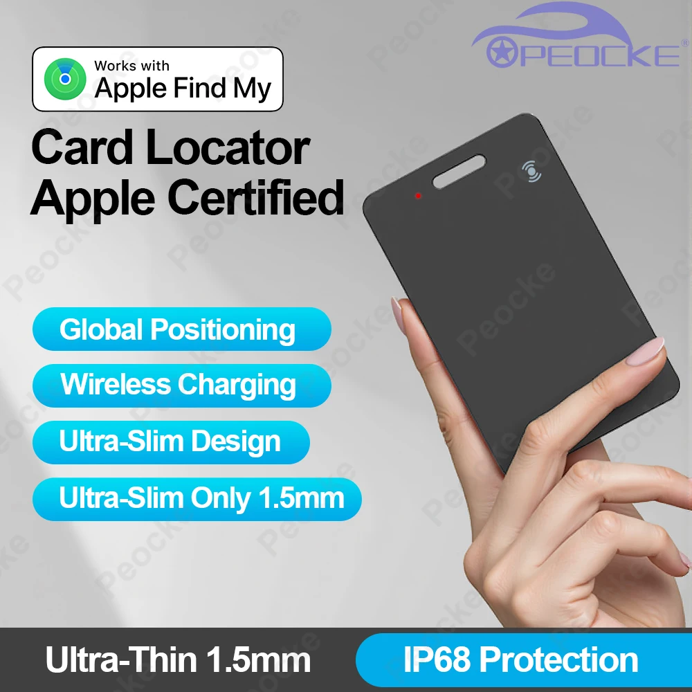 

Умный кошелек-трекер, карта Bluetooth-трекер для Apple Find My Device, приложение для ключей, поиск багажа, локатор для домашних животных, бирка с беспроводной зарядкой IP67