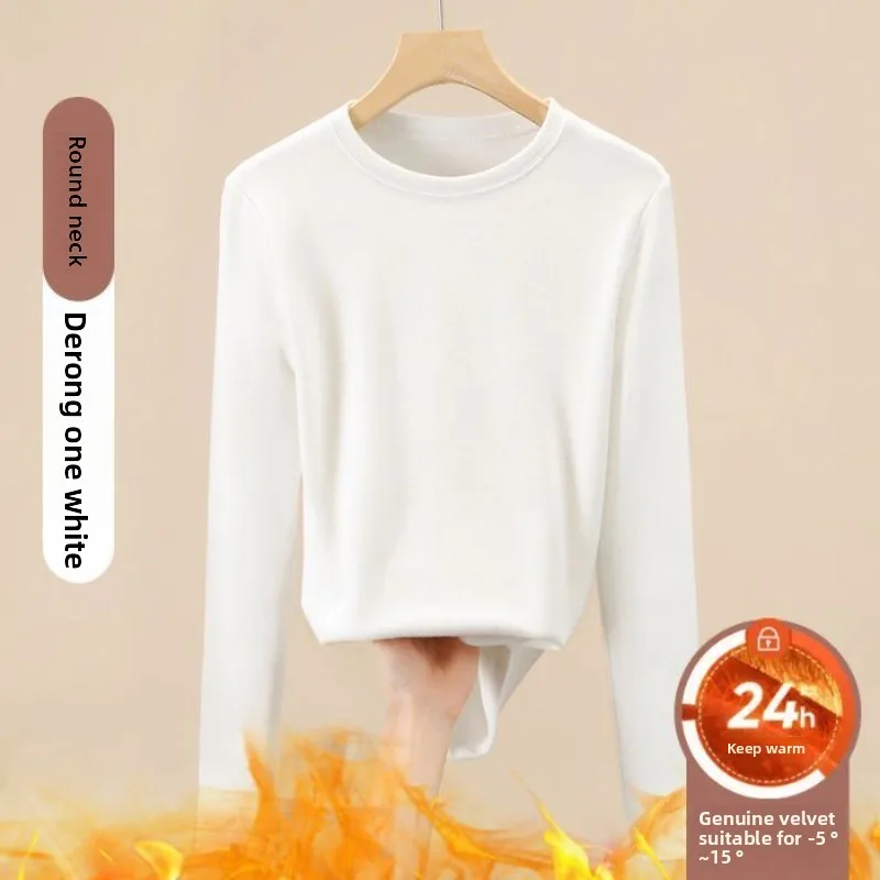 

Fashion Explosion Threaded Autumn and Winter Crew Neck New Long-sleeved German Velvet Bottomed Thermal Sweater Mens Clothes