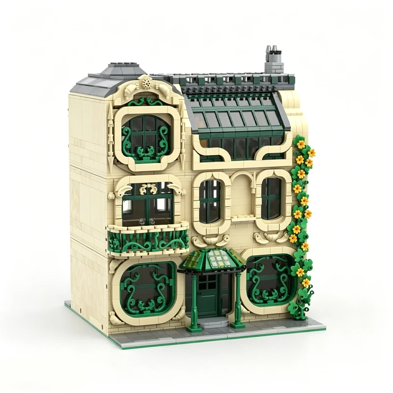 2436PCS City Modular Verdant Atelier Street View Building Model Custom Creative Blocks DIY Assembly Educational Toy Xmas Gifts