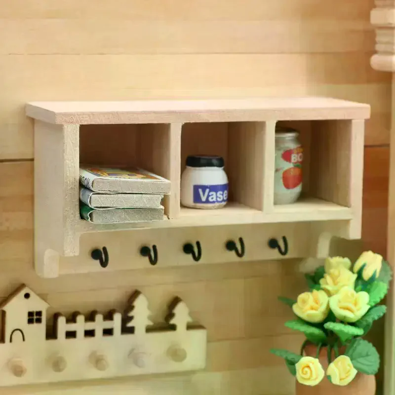 1/12 Poppenhuis Simulatie Mini Wandplank Ophangrek Model Poppenhuis Woonmeubilair Decoratie Poppenhuis Accessoires