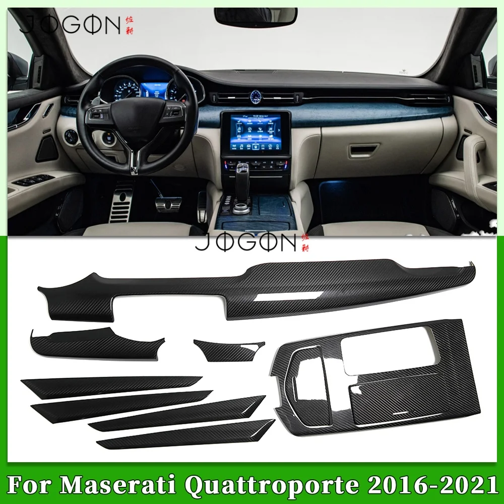 

LHD Carbon For Maserati Quattroporte 2016-2021 Car Center Dashboard Strip Console Gear Shift Panel Inner Door Trim Accessories