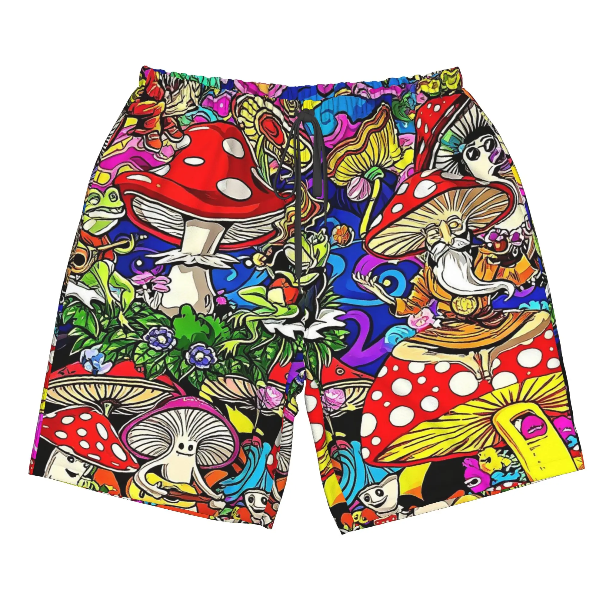 Abstract Mushroom Pattern Trunks Beach Board Shorts Casual Quick Dry Swim Summer Men Pants