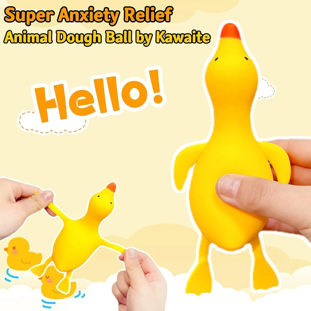 Squishy Duck Stressbal - Angst Relief Zintuiglijk Fidget Speelgoed, Zacht Knijpspeeltje voor Volwassenen Kinderen, Feestartikelen Geschenken