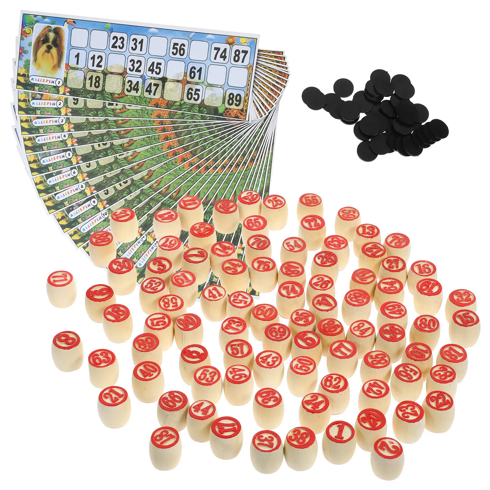 

Russian Bingo Game Set Wooden Family Party Entertainment Exquisite Craftsmanship Portable Fun 2024