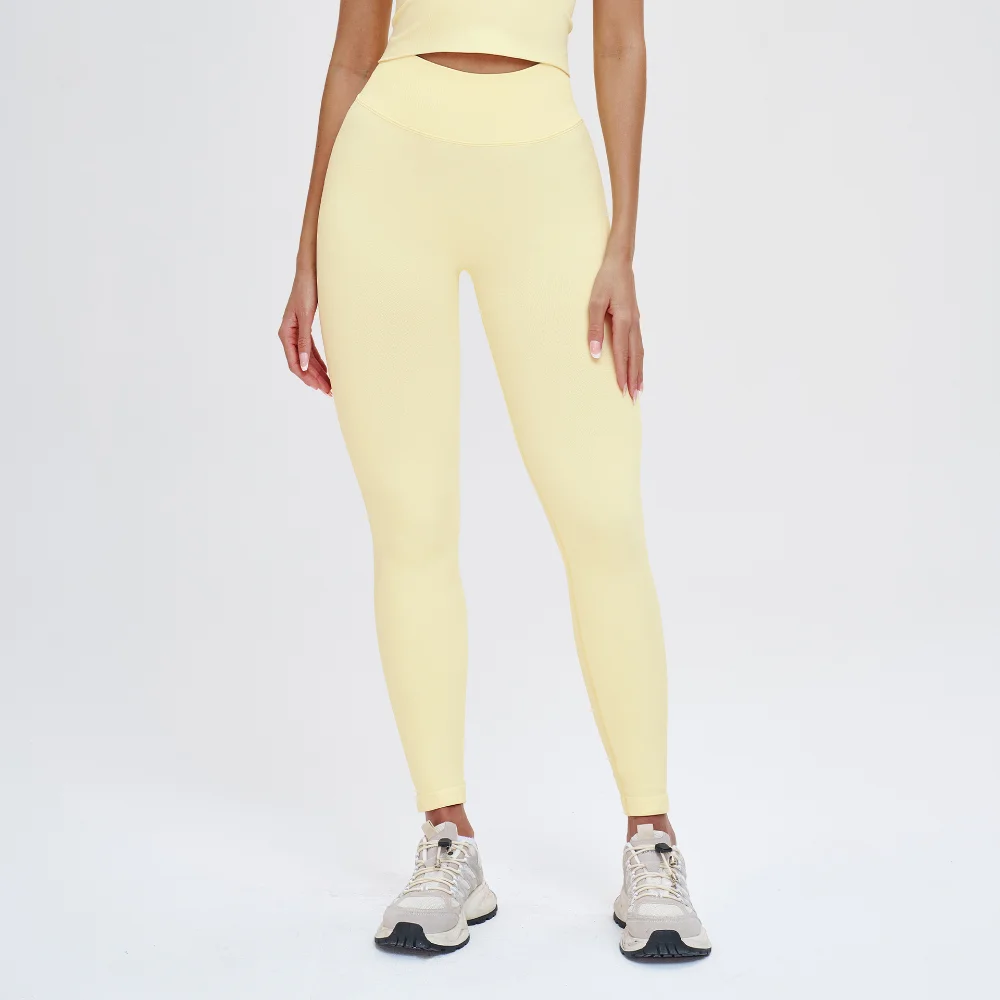 Seamless Rolling Buttocks Yoga Pants High Waisted Hip Lifting Leggings Pants Outdoor Cycling Exercise Gym Women's Fitness Pants