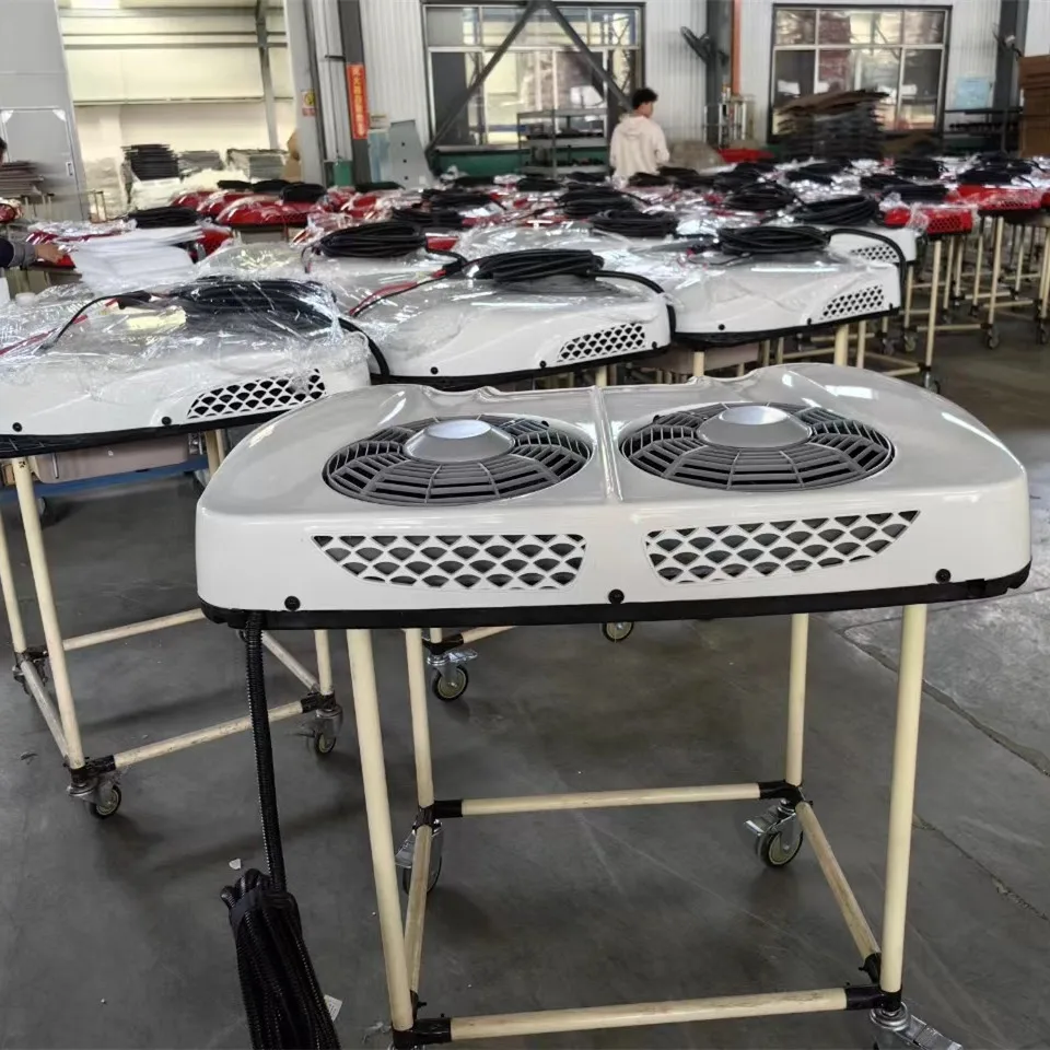 RGFROST Roof Top Air Conditioner Double Fans Dc 12v 24v Electric Car Van Truck Bus Caravan Ac Unit