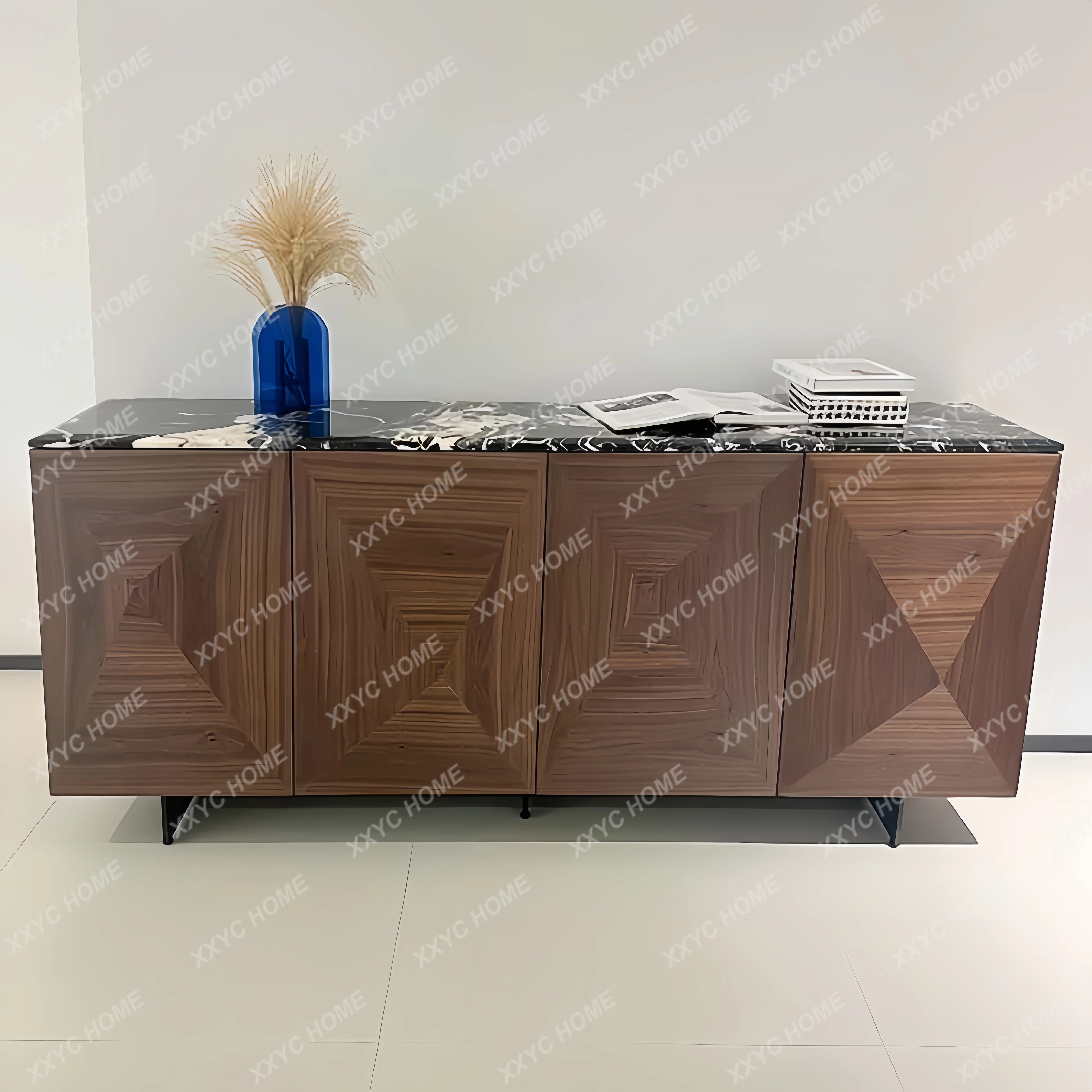 LL minimalist natural luxury stone dining side large flat light luxury entrance  locker
